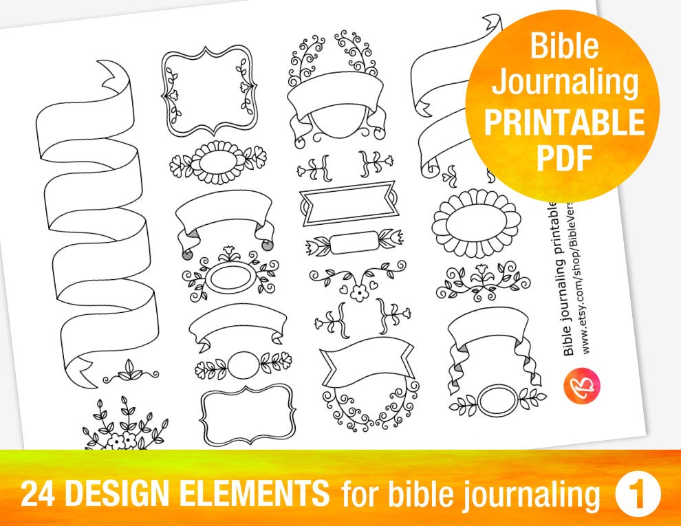 24 PRINTABLE TEMPLATES for bible journaling by BibleVerseColoring