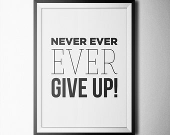 Unique never give up poster related items | Etsy