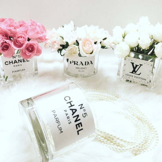 Chanel flower vase diy designer by LuxuryDecors on Etsy