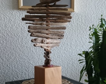 Skulpur Driftwood wood as base Driftwood wood art