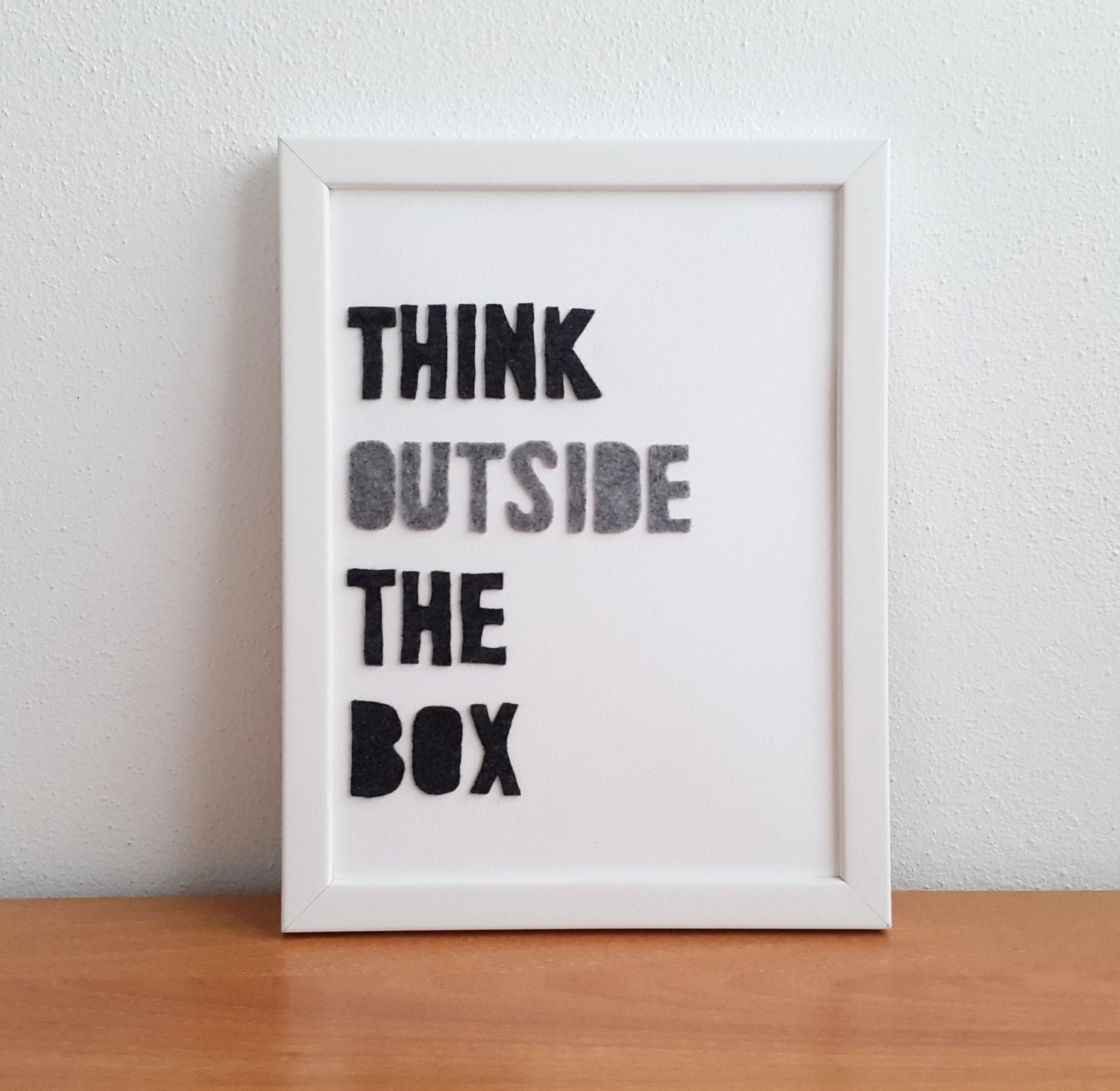 Think Outside The Box Wall Art Decor Felt by MinimalisticDuo