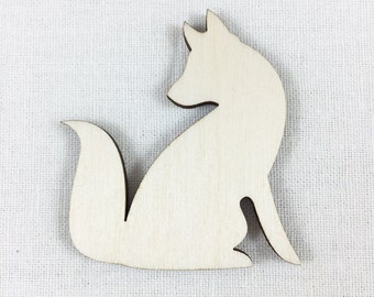 Fox Wood Cut Out Shape, Unfinished Wood Fox, Laser Cut Shapes, DIY Craft Supply, Many Size Options