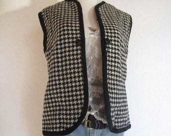 Vintage vest wool Houndstooth wool vest S / M