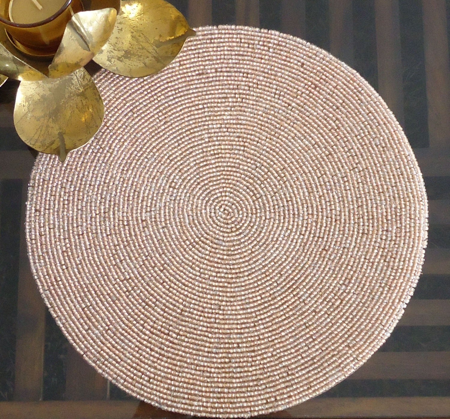 Handmade Beaded Table Mat Centre piece Beaded Charger