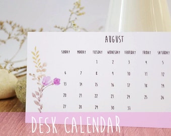 2017 Calendar, Desk Calendar, Monthly Calendar, Desk Calendar, Botanical illustration, Desk Accessories, 2017 desk calendar, calendar 2017