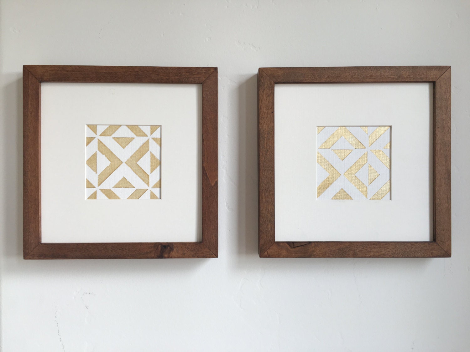 FRAMED Gallery Wall Art Gold Wall Art Gold Triangle Art