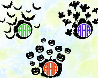 Halloween Frame for Monogram svg, dxf, eps, studio v3, jpg, png, file for Silhouette Cameo, Curio, cut file for cutting machines