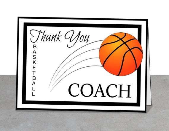 PRINTABLE Team Thank You Card For Basketball Coach Instant