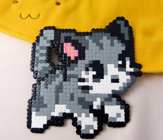 Items similar to Grey Cat Hama beads on Etsy