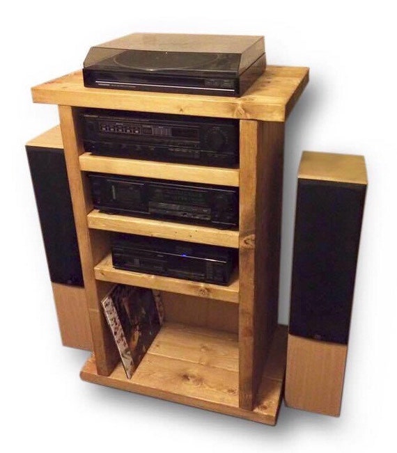 Handmade in the UK Chunky Rustic Hi Fi Audio Unit Cabinet