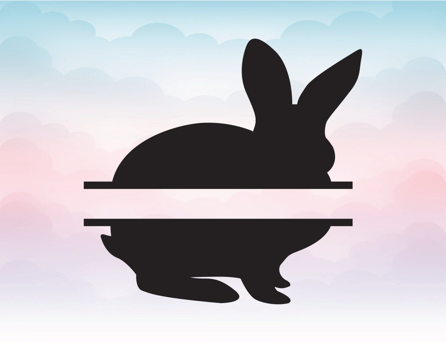 Download Free SVG Easter bunny split monogram SVG Easter svg bunny Ra...