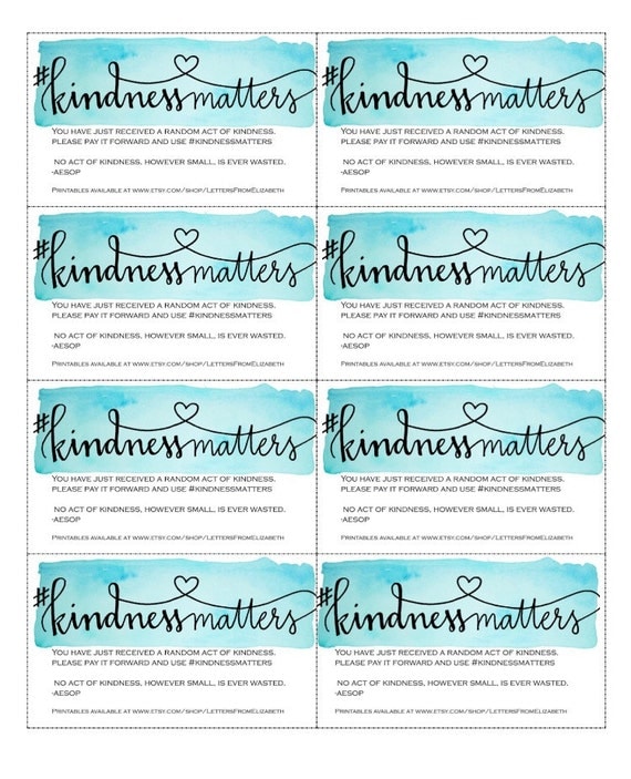 Random Acts of Kindness Printable PDF by LettersFromElizabeth