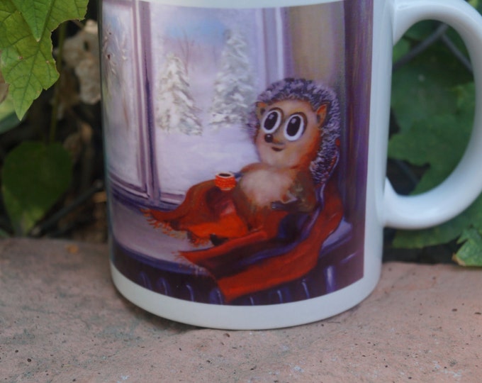 Unique Coffee Mug - Merry Christmas, hedgehog Timothy teacup - funny ceramic cup - cute mug - Christmas gift - Gifts for Others