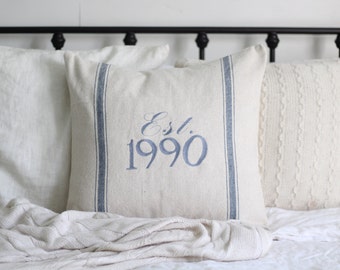 Customized Established Grain Sack Pillow Cover