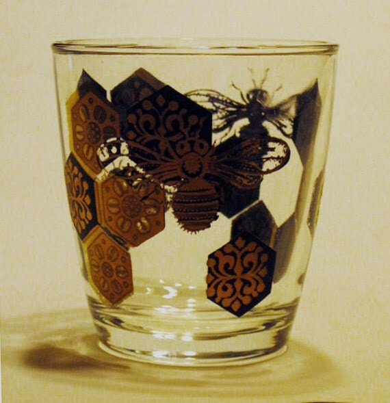 Vintage Honey Bee Liquor Glass