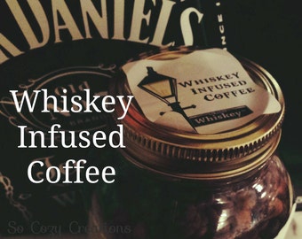 Whiskey Infused Coffee 1.2 pound - small batch roasted Jack Whisky Infused whole coffee beans- Great Gift for Father's Day