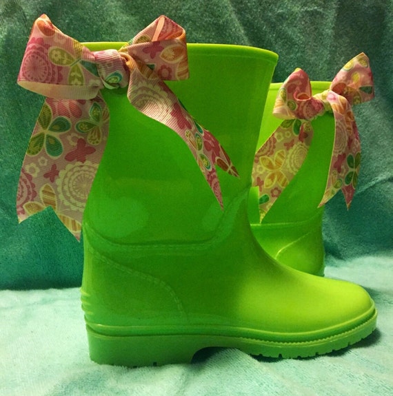 RainBoots Little Girls Rain Boots Cute girls Lime rain boots