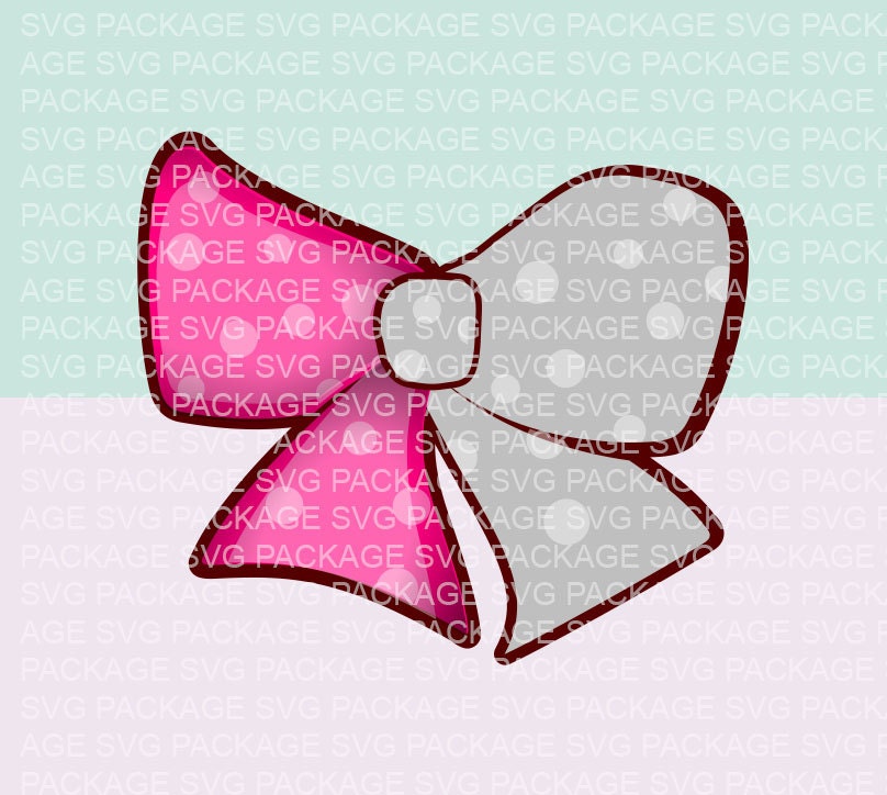 SVG Cutting File Pink Bow Svg Pink Bow Clipart Ribbon
