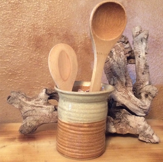 Pottery Spoon Holder pottery vase hand thrown vase kitchen
