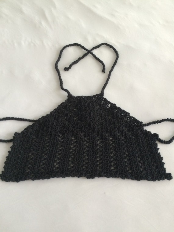 knitted halter crop top