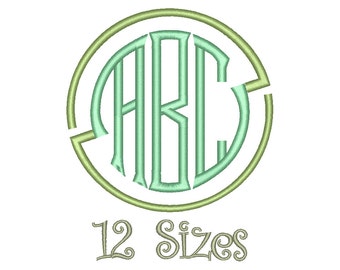 Seal Circle Monogram Embroidery Font 12 Sizes Machine BX Embroidery Fonts Embroidery Monogram Fonts 3 Letter Monogram - Instant Download