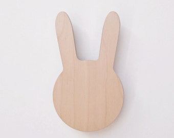 Natural bunny wall hook, bunny wall decor, wood hook, Minimal wall decor, coat hanger, entry coat hooks, nursery wall hooks