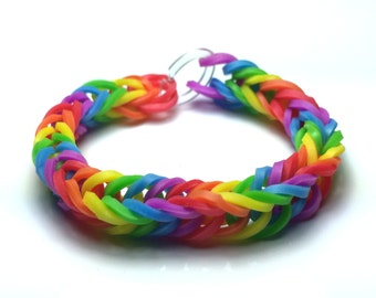 Items similar to Rainbow Loom rubber band stretch bracelet lot of 25 ...