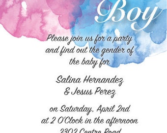 gender reveal invitations