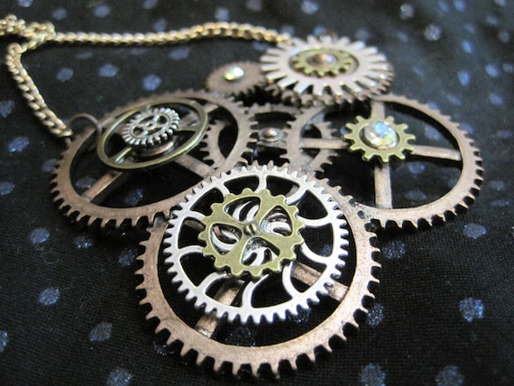 Steampunk Gears Necklace by AFriendsPlace steampunk buy now online