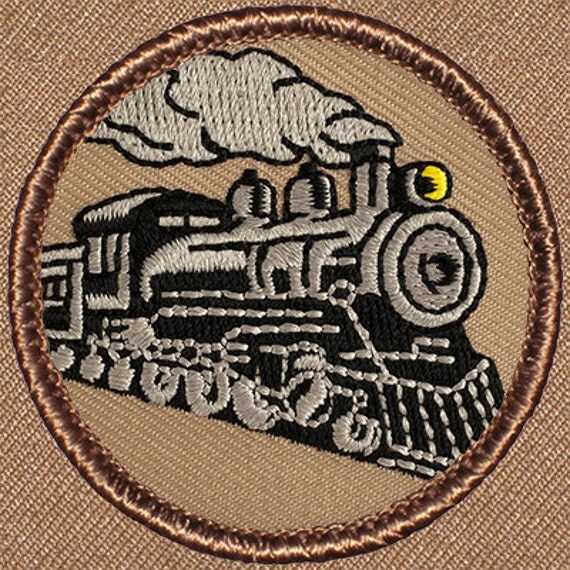 Train Locomotive Patch 763 2 Inch Diameter Embroidered Patch