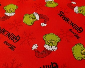 Grinch Fabric How the Grinch Stole Christmas Whoville Fabric Christmas Fabric Holiday Fabric Quilting Fabric Tree Skirt Fabric