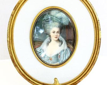 Vintage French Miniature Portrait
