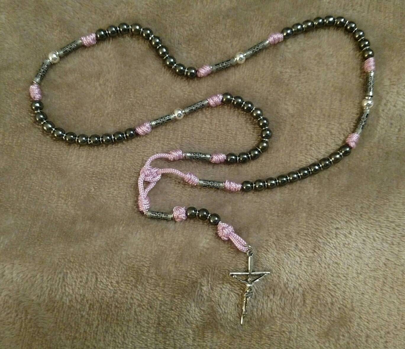 Standard Bead and Knot Rosary Various cord colors and bead