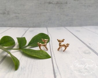 Fawn earrings, gold bambi earrings, bambi stud earrings, baby deer earrings, minimalist jewelry, gift idea, elegant earrings