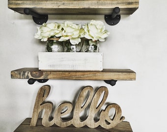 Floating Shelves Set of 3, Industrial Shelves,Pipe Shelves