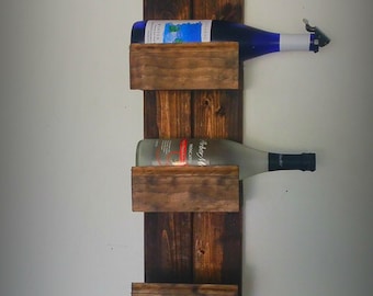 40" Wooden Wine Rack, Skinny Wine Rack, Vintage Wine Rack, Five Bottle Wine Rack, Farm House Wine Rack