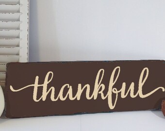Large Thankful Sign: Thankful Sign Farmhouse Style Sign