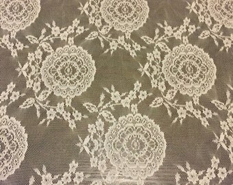 Polyester Lace Fabric Vintage Inspired 1/2 Yard Remnant
