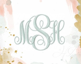 1" and 2" inch Embroidery Font Classic Vine Monogram Font 4x4 hoop Instant download BX Small PES