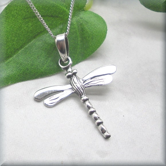 Silver Dragonfly Necklace Sterling Silver Dragonfly Pendant 2030