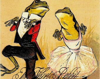 Frogs*Canvas Paper Print*Frogs dancing*Cake walk*GREAT*8x10 inches*Free shipping in the USA