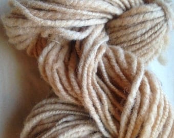 Y206 Hand spun Corridale yarn Natural Dyed with Walnuts Thick and Thin