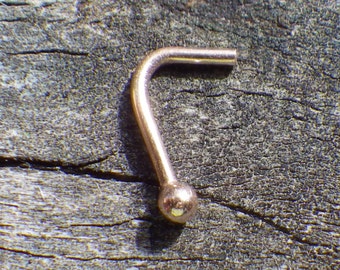 14k Rose Gold Nose Stud ... tiny pink gold nose stud 2mm nose stud