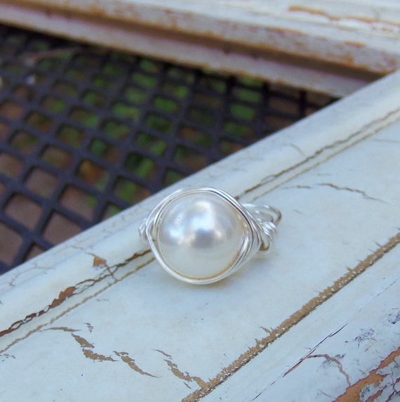 Pearl Ring Silver Pearl Ring ELEGANT Jewelry Silver Ring
