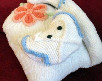 MomCat made from Vintage Chenille Bedspread