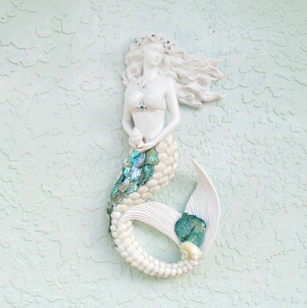 Mermaid Wall Art Mermaid Seashell Sculpture Mermaid Figurine