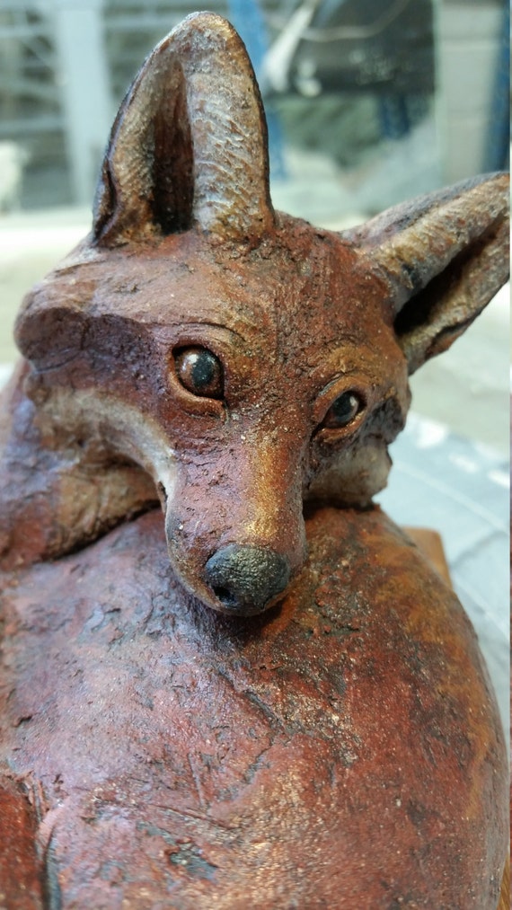 ceramic fox sculpture