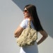 SALE - Knit Tote Bag in Beige Cotton - Beach Bag