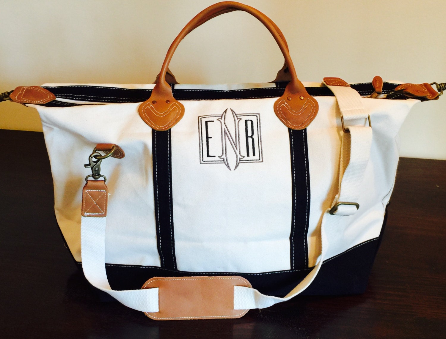 Large Canvas Weekender Carry On Duffle Bag Personalized Custom