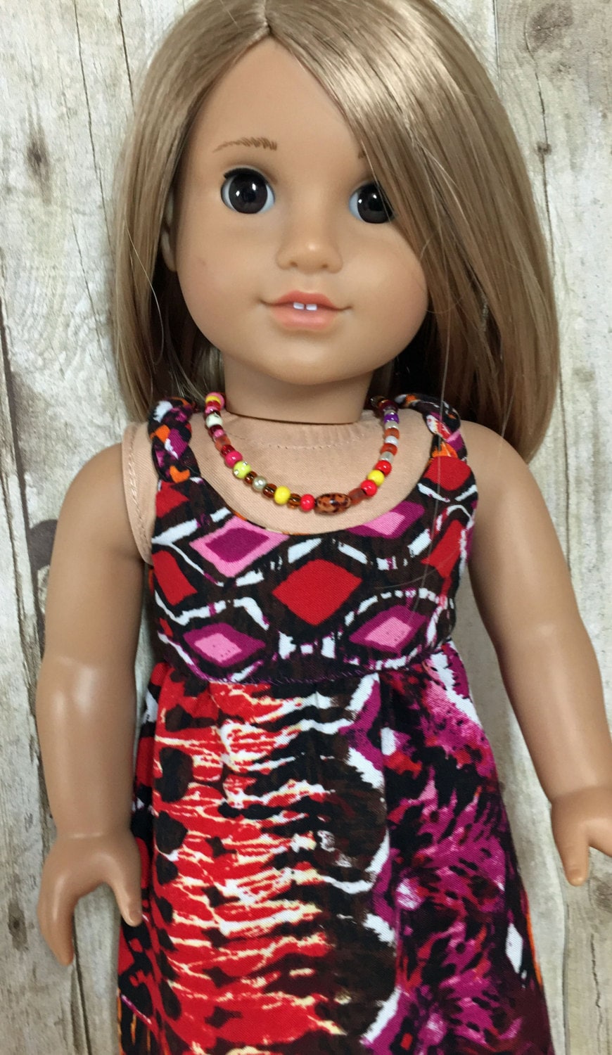 18 inch Doll Clothes Braided Strappy Abstract Dress fits